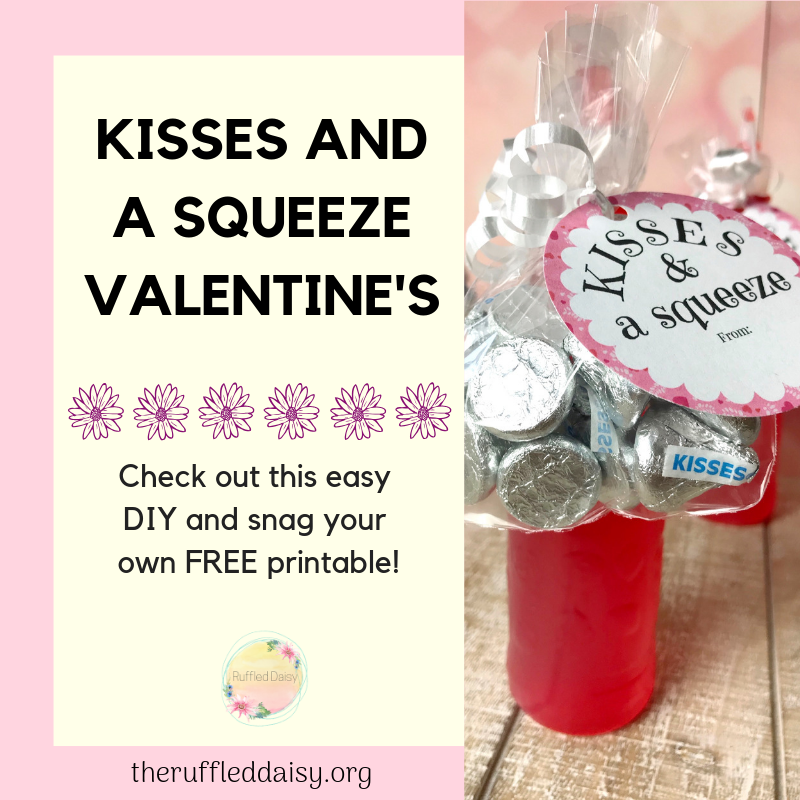 Valentine's Printable kisses and a squeeze