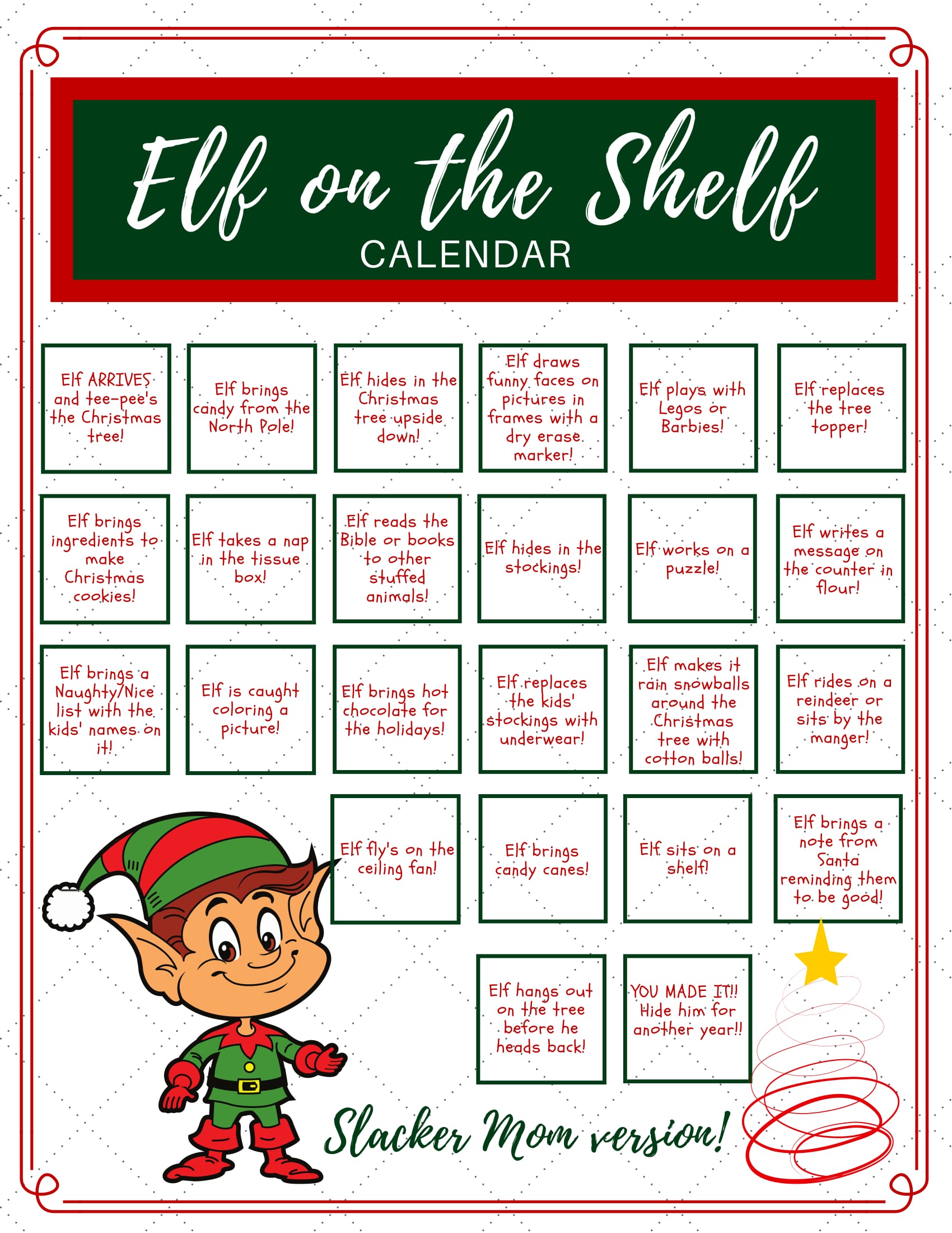 Elf On The Shelf Im Back Free Printable