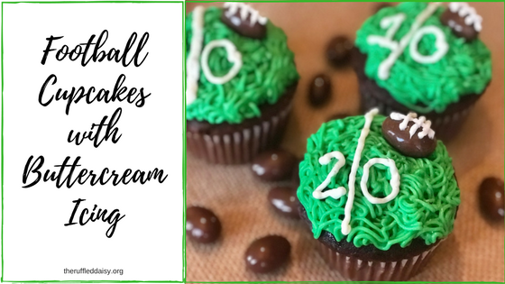 Football Cupcakes with Buttercream icing
