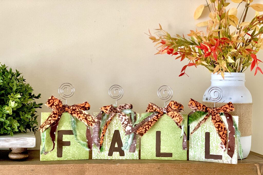 Dollar Store DIY Fall Blocks Makeover